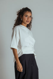 camisetão oversized ajustável com botões