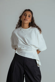 camisetão oversized ajustável com botões
