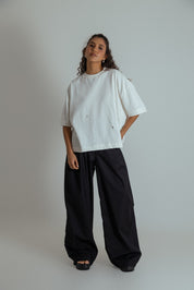 camisetão oversized ajustável com botões