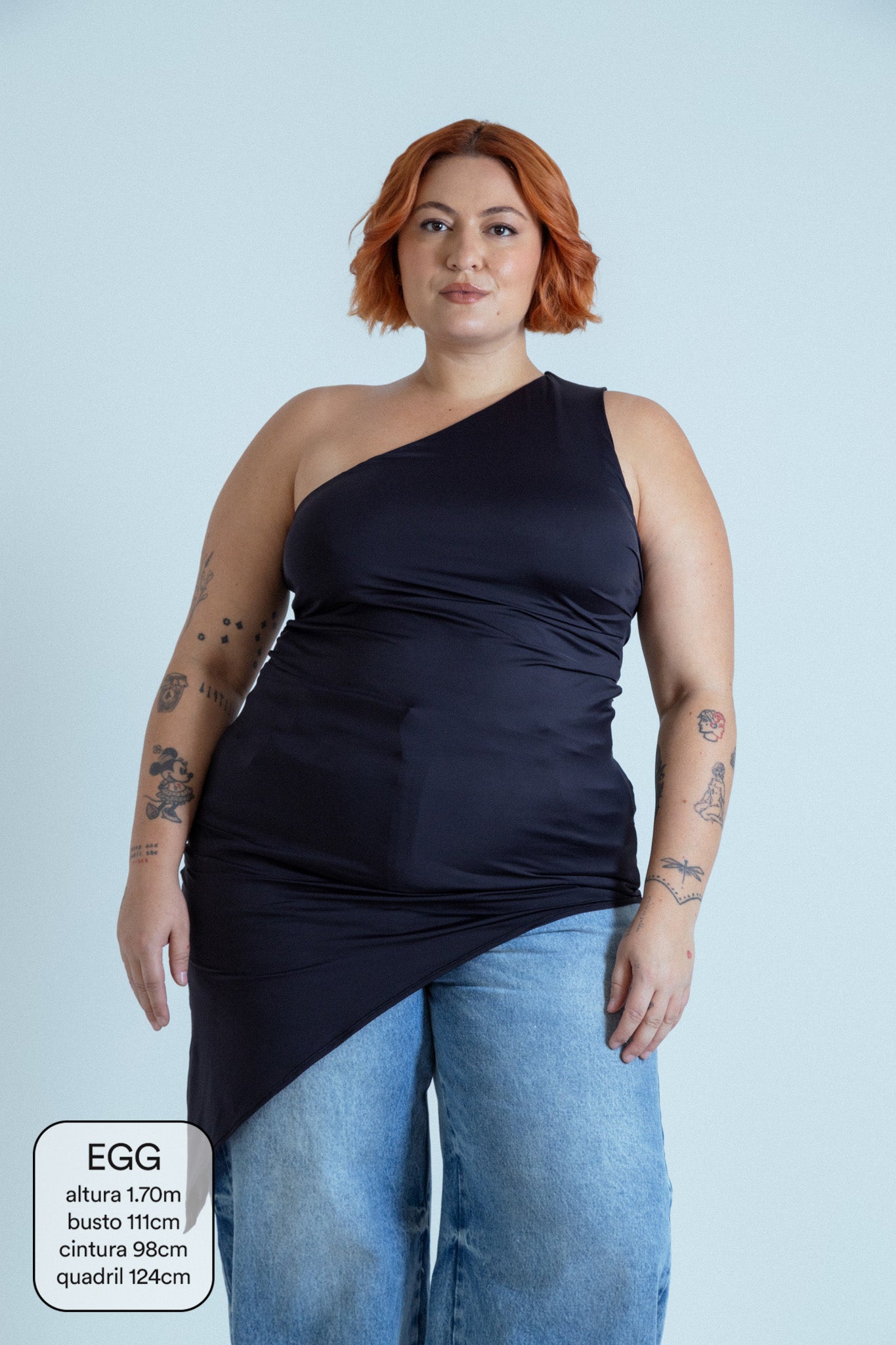 blusa assimétrica longa chefa