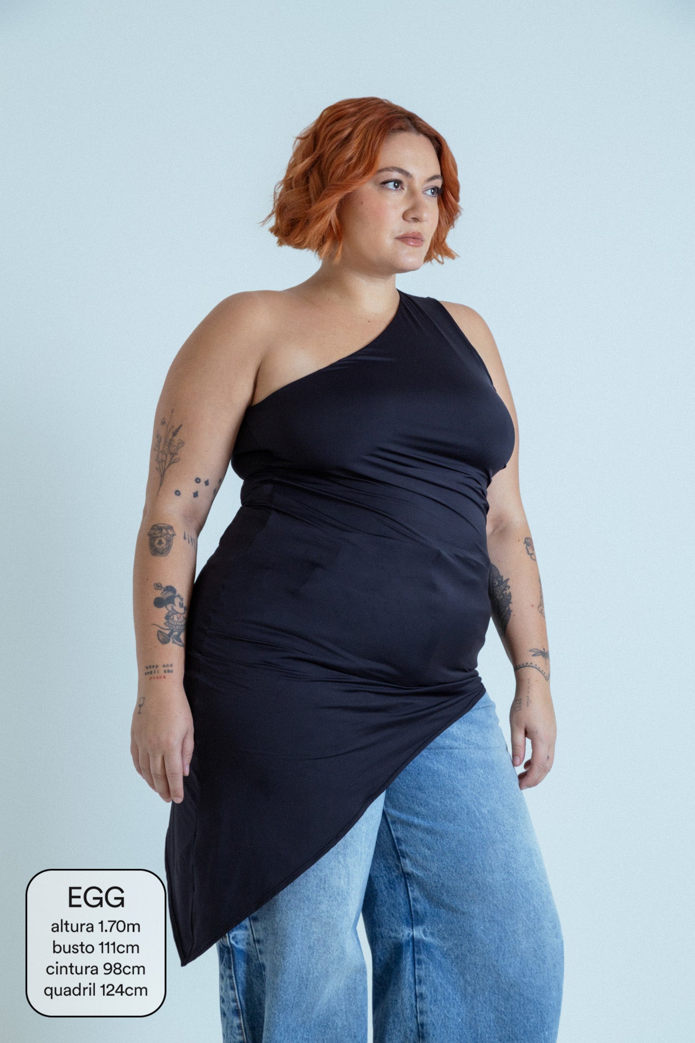 blusa assimétrica longa chefa