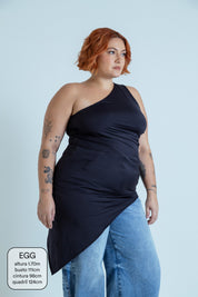 blusa assimétrica longa chefa