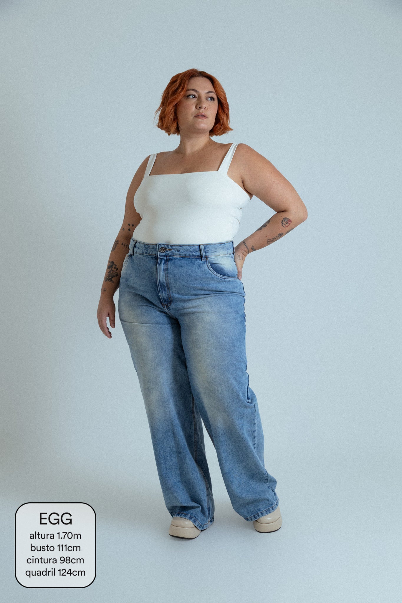calça jeans ajustável wide acid wash