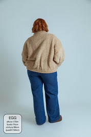 calça jeans ajustável wide denim blue