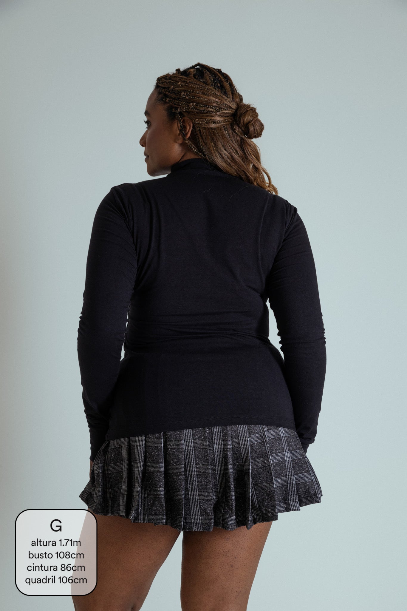 blusa gola alta manga longa dedinho de algodão