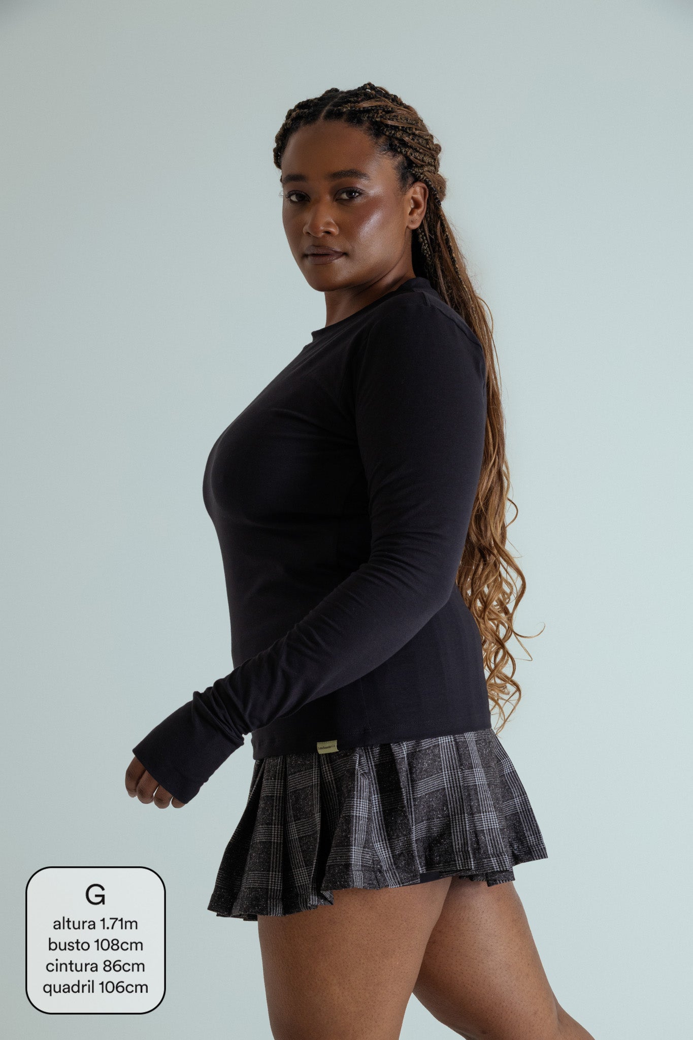 blusa manga longa dedinho de algodão