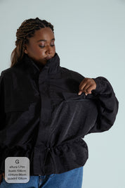 jaqueta esportiva ajustável gola alta