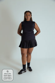 mini short saia plissado