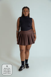 mini short saia plissado