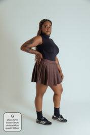 mini short saia plissado