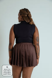 mini short saia plissado