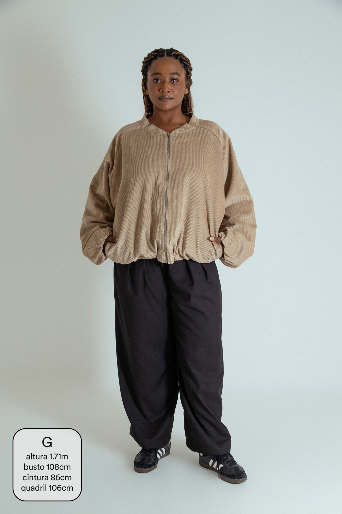 ジャケット・アウター high neck wool bomber jacket jaqueta bomber canelada oversized – Lela Brandão Co.