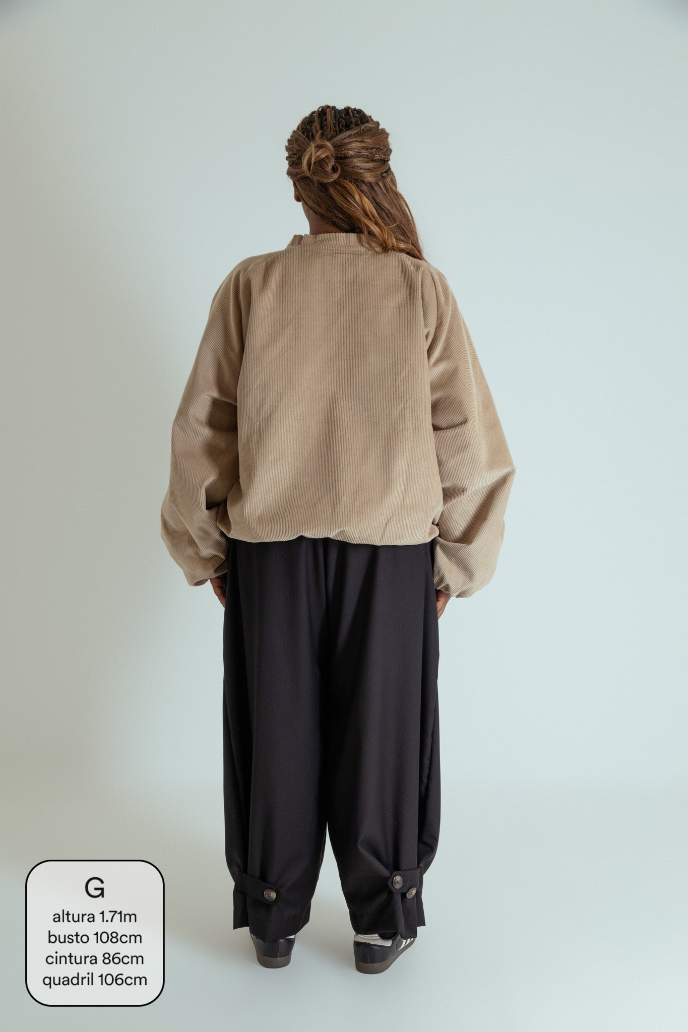 jaqueta bomber canelada oversized