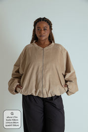jaqueta bomber canelada oversized