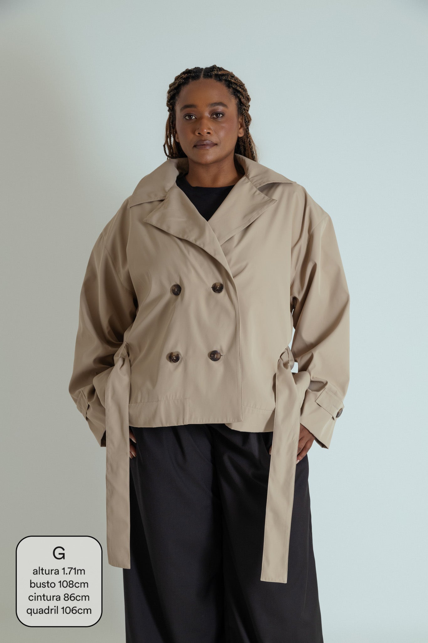 casaco trench coat curto
