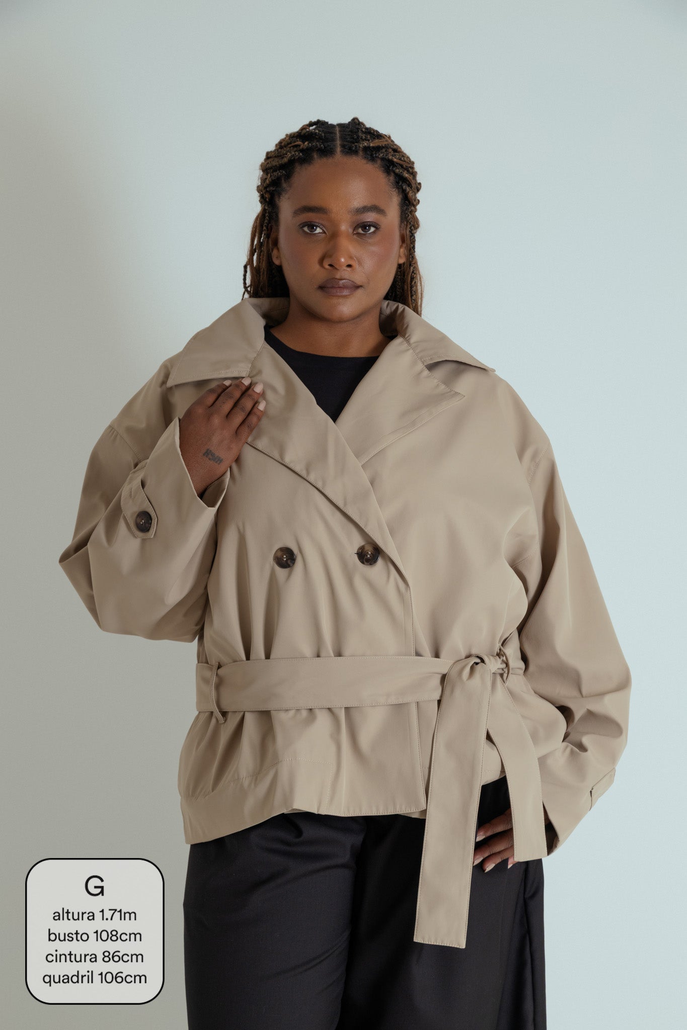 casaco trench coat curto