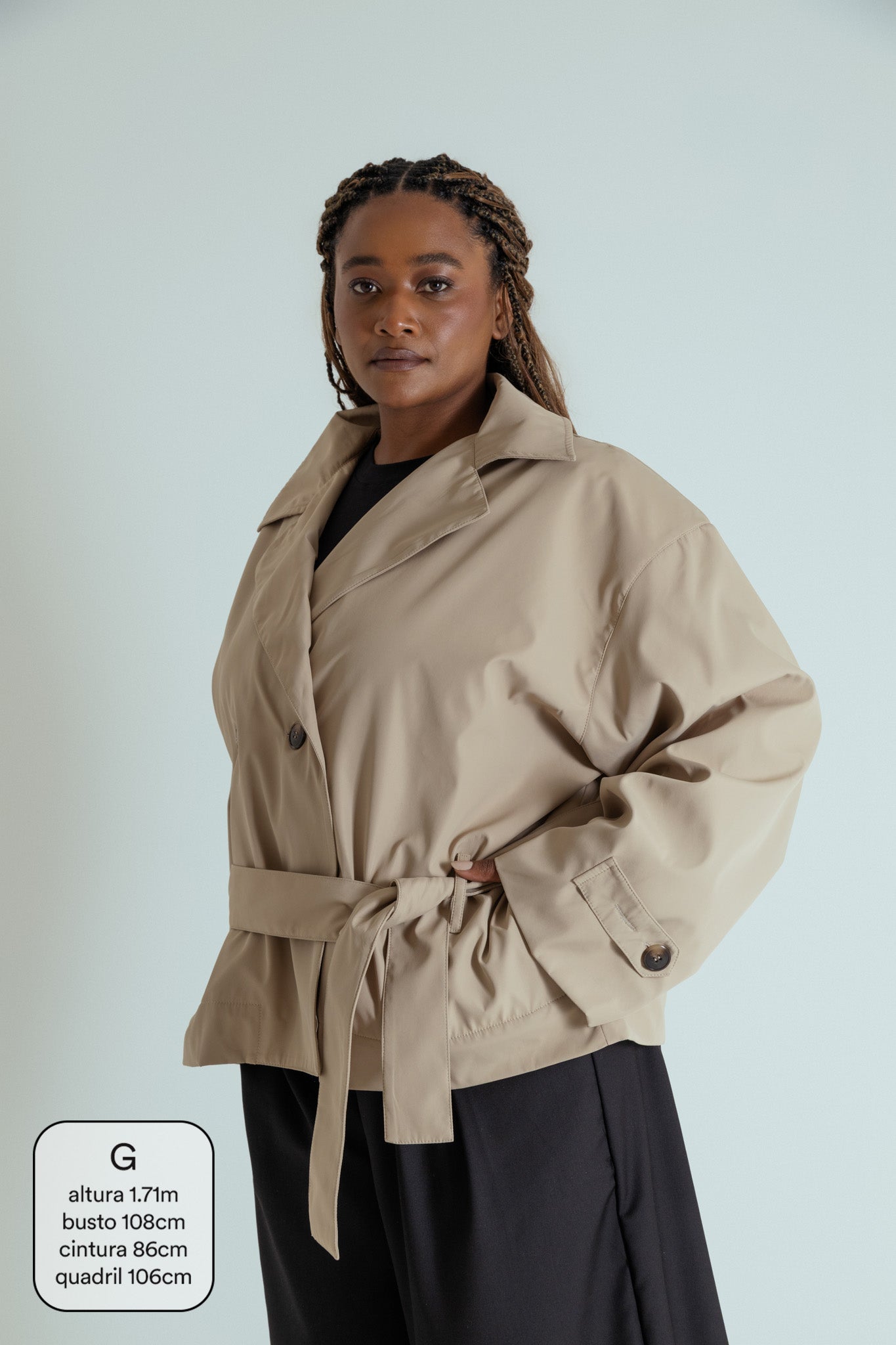 casaco trench coat curto