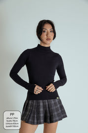 blusa gola alta manga longa dedinho de algodão