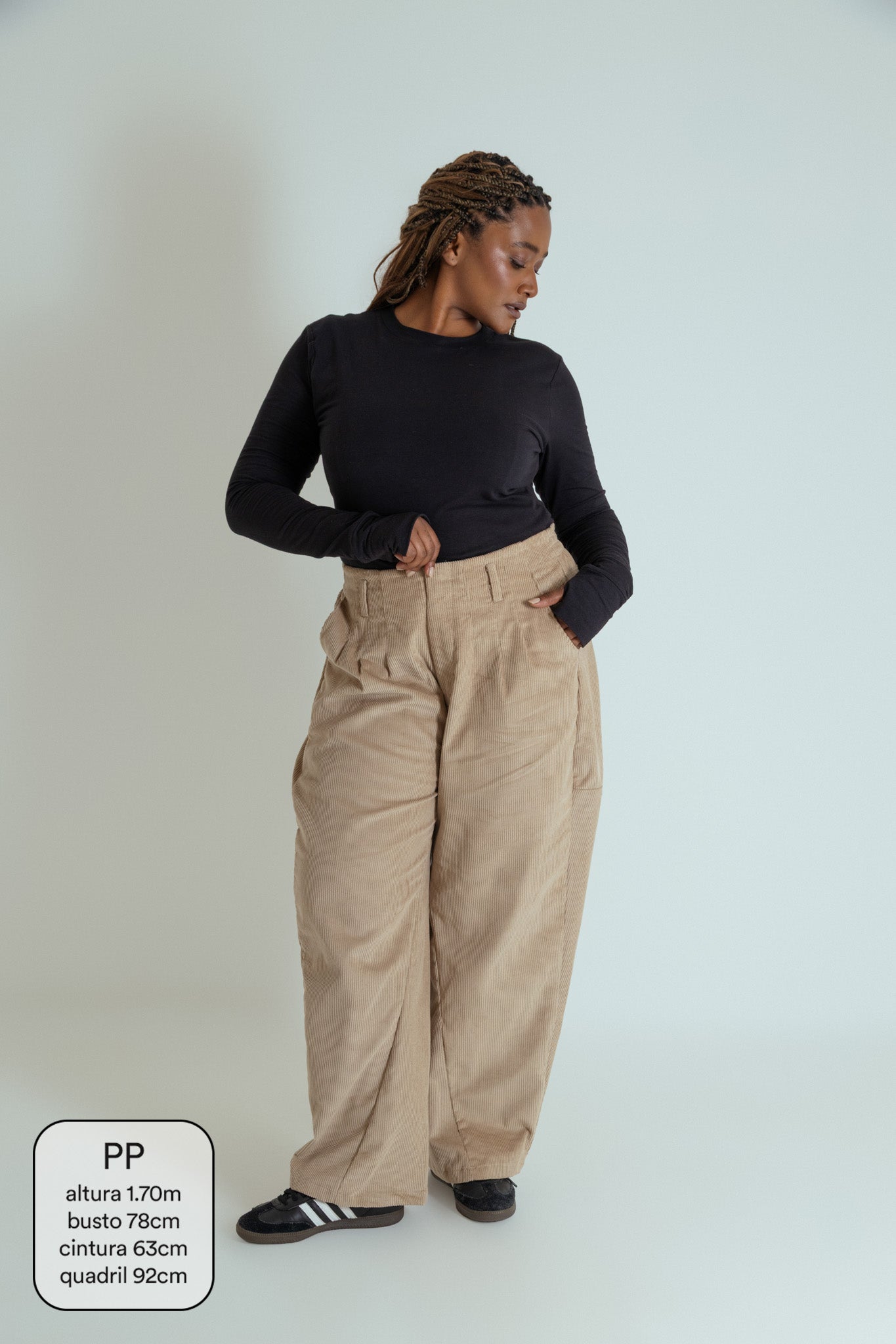 calça charme cotelê canelada algodão