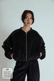 jaqueta bomber canelada oversized