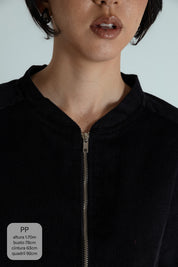 jaqueta bomber canelada oversized