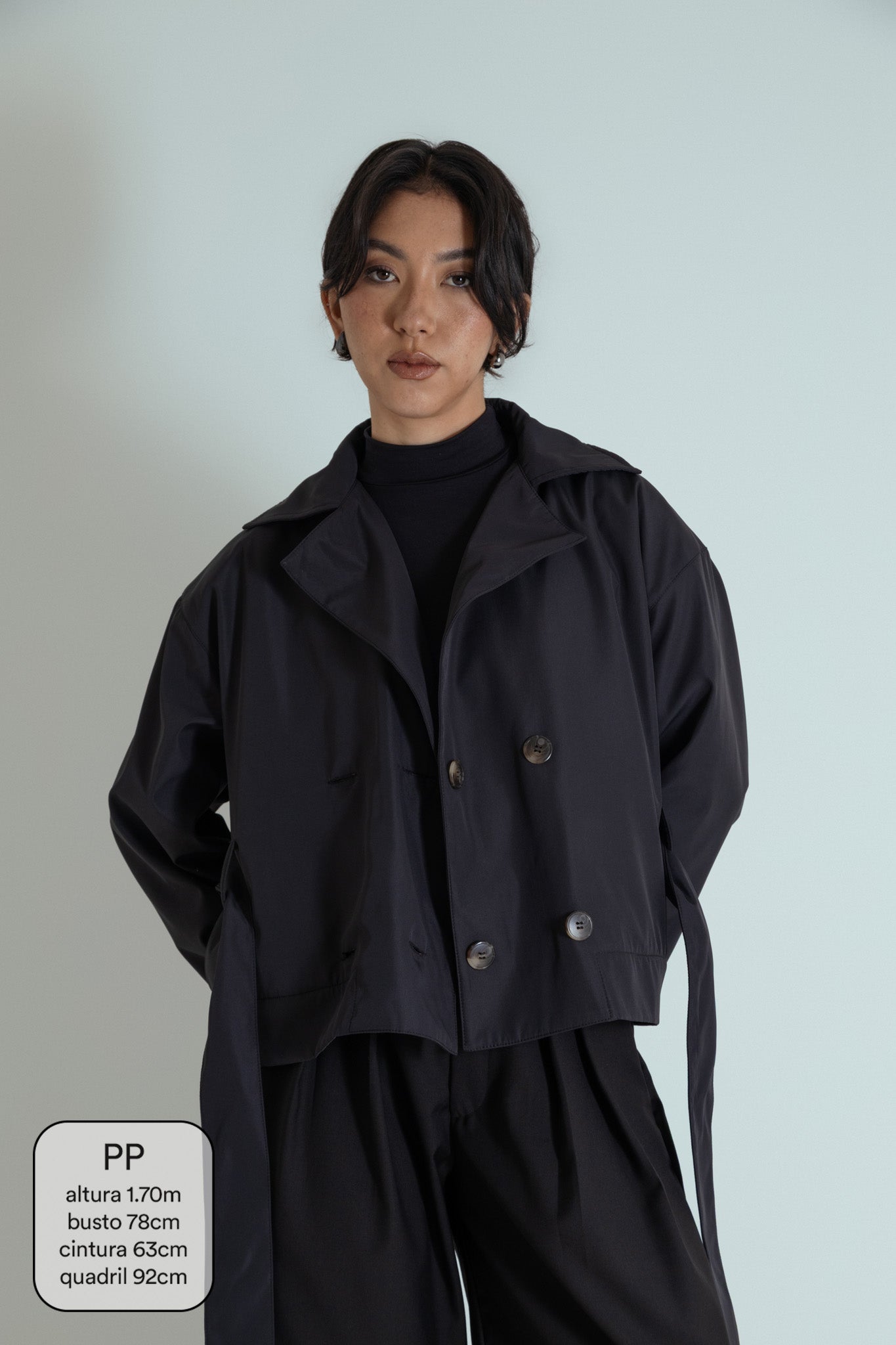 casaco trench coat curto
