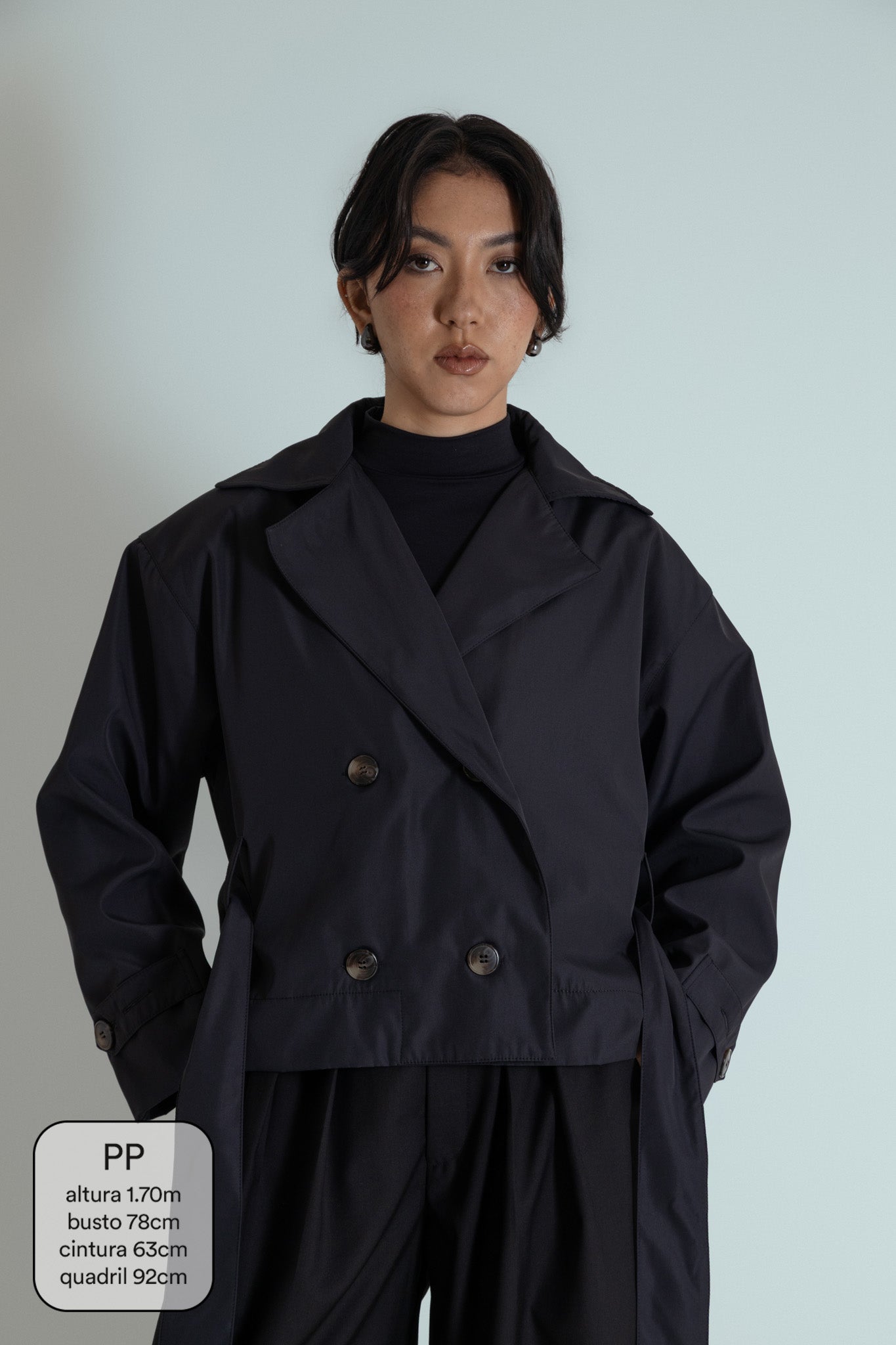 casaco trench coat curto