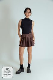 mini short saia plissado
