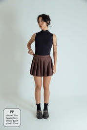mini short saia plissado