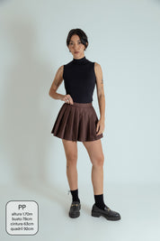 mini short saia plissado