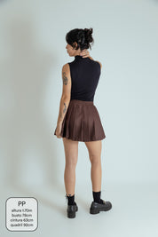 mini short saia plissado