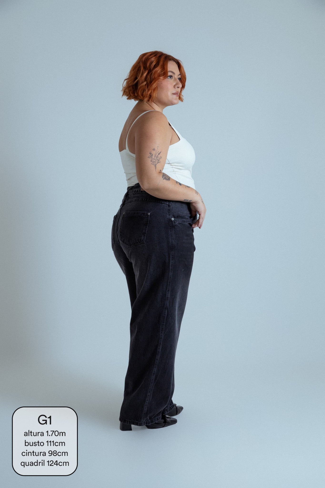 calça jeans ajustável mom midnight black