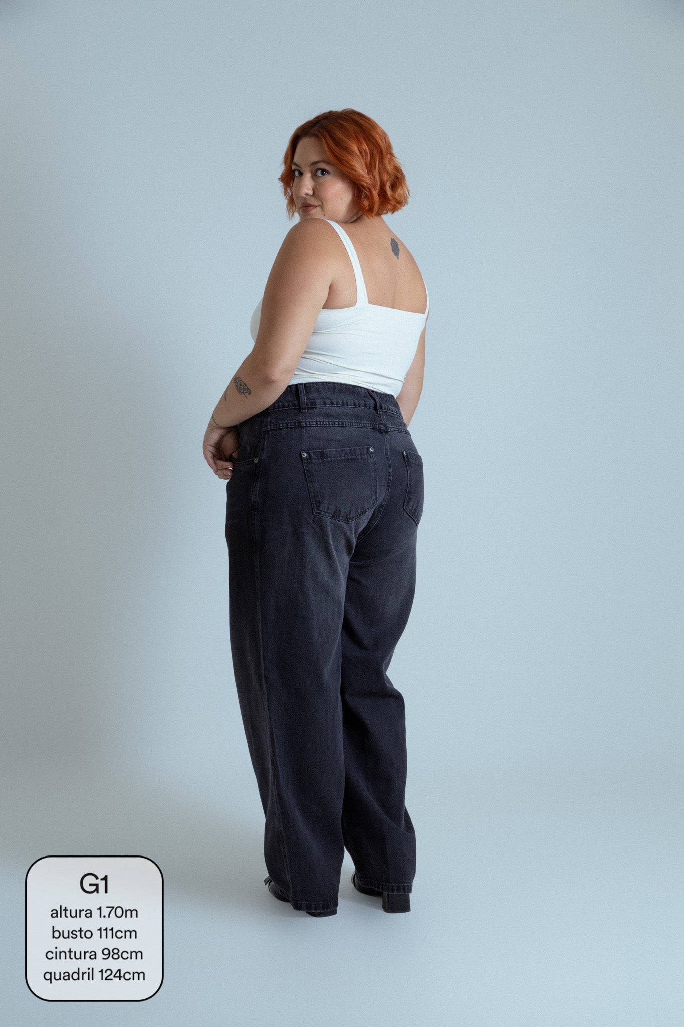 calça jeans ajustável mom midnight black