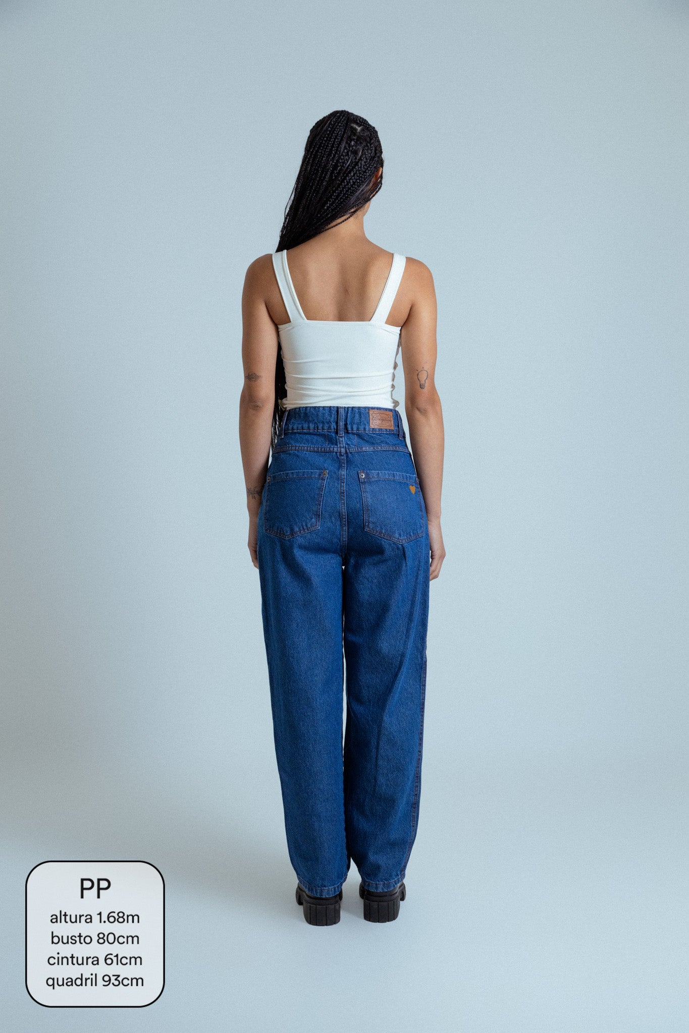calça jeans ajustável mom denim blue – Lela Brandão Co.