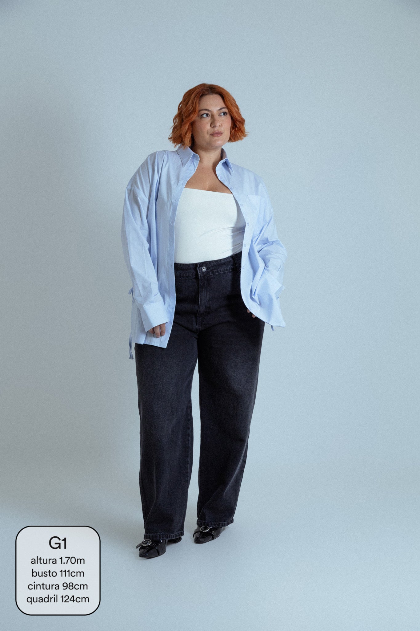 calça jeans ajustável mom midnight black