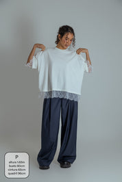camisetão oversized com renda