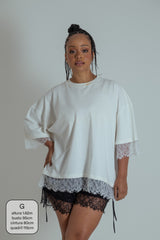 camisetão oversized com renda