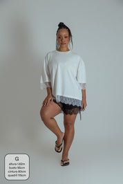 camisetão oversized com renda