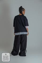 camisetão oversized com renda