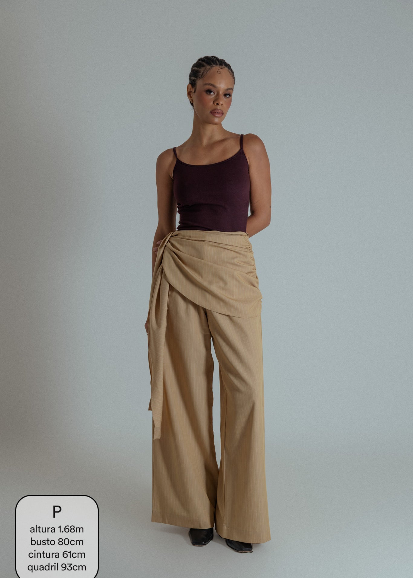 calça drama | calça de alfaiataria com amarração sobreposta