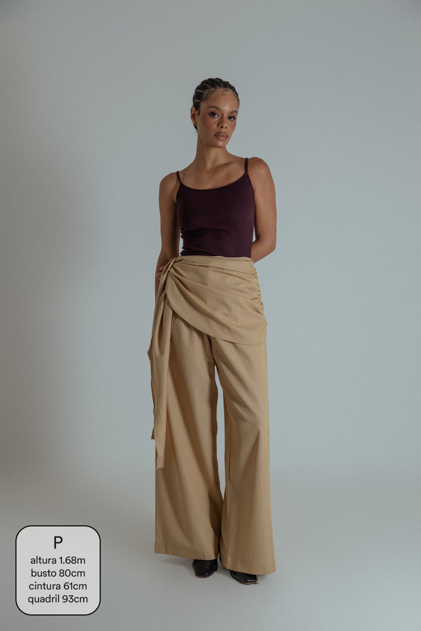 calça drama | calça de alfaiataria com amarração sobreposta