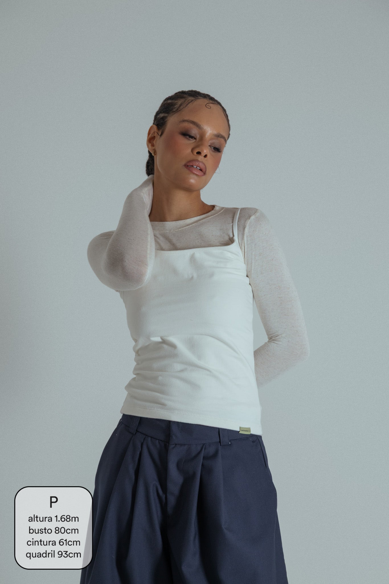 blusa macia manga longa segunda pele