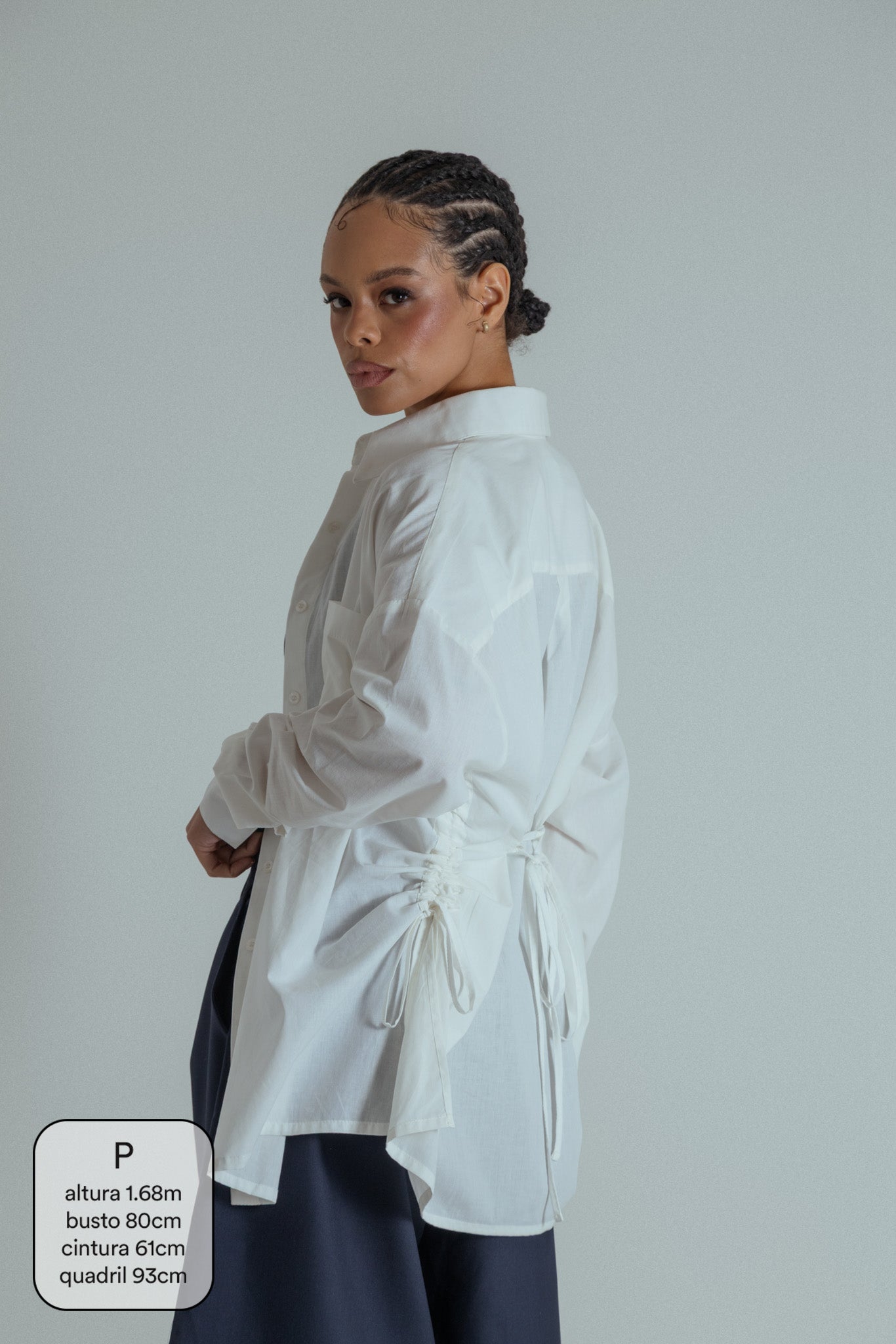 camisa laço chefa | camisa de algodão ajustável