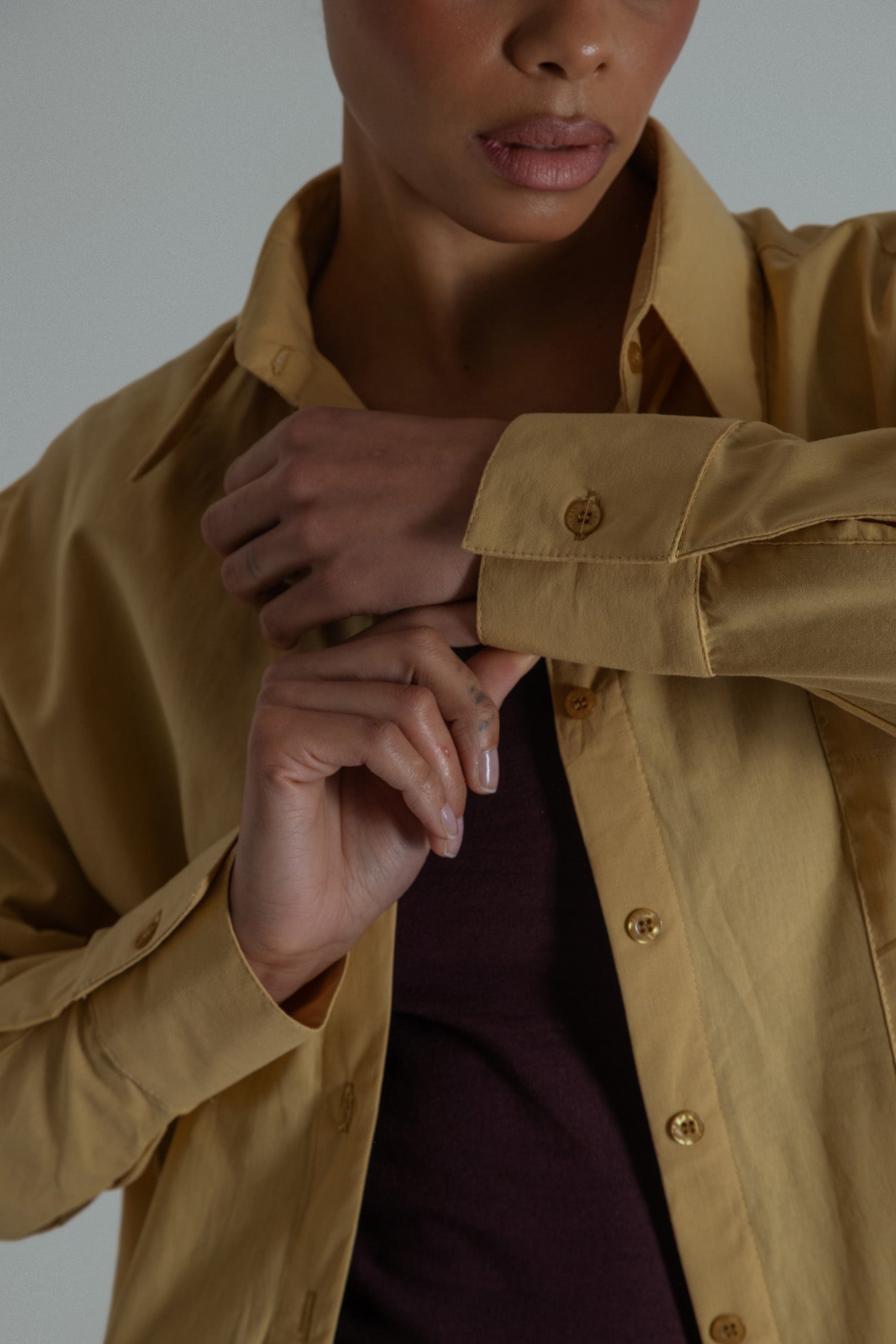 camisa laço chefa | camisa de algodão ajustável