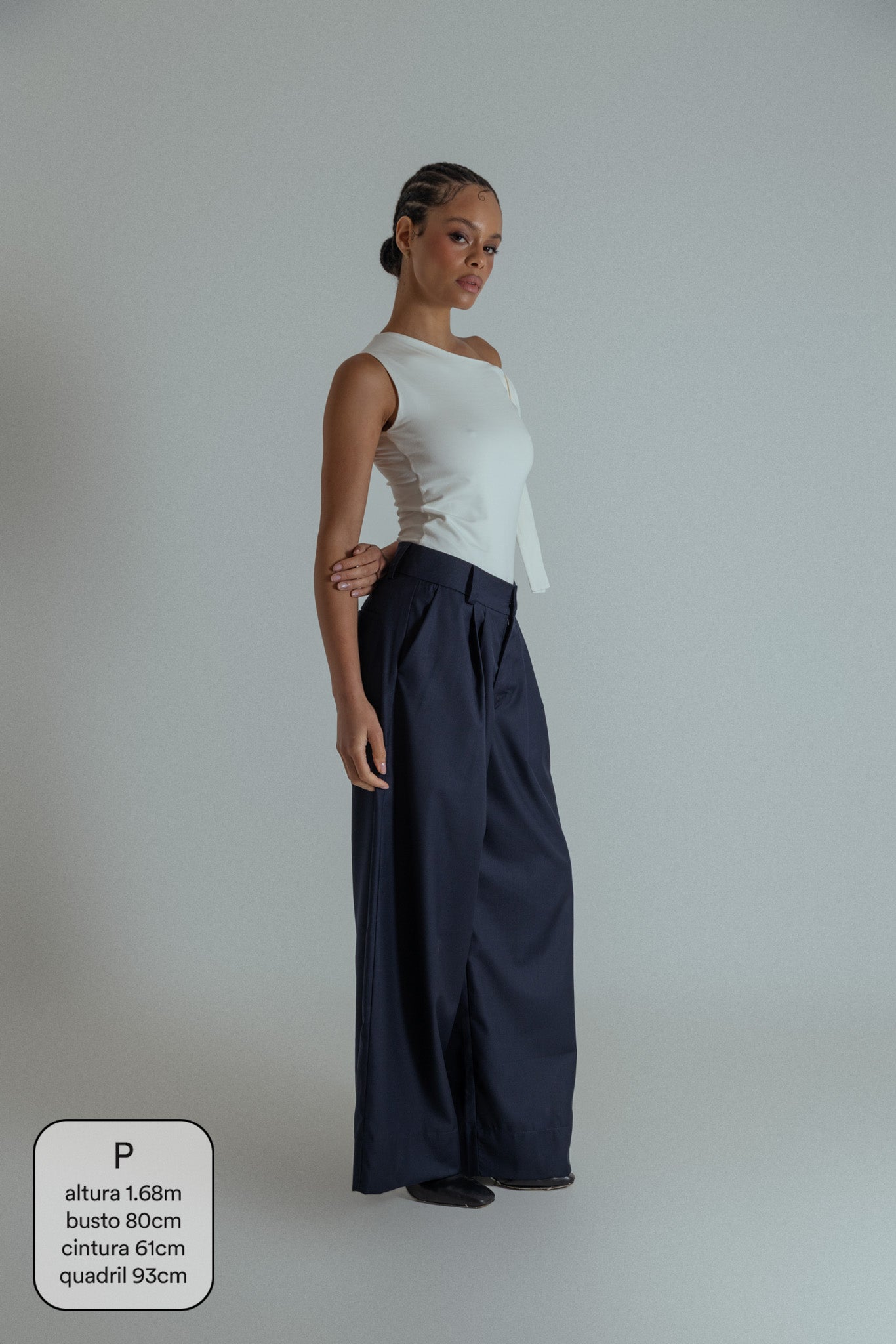calça alfaiataria ajustável chefa