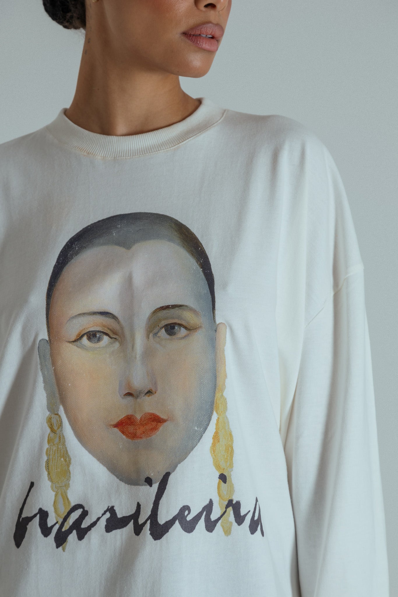 camiseta manga longa brasileira collab tarsila do amaral