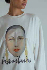 camiseta manga longa brasileira collab tarsila do amaral
