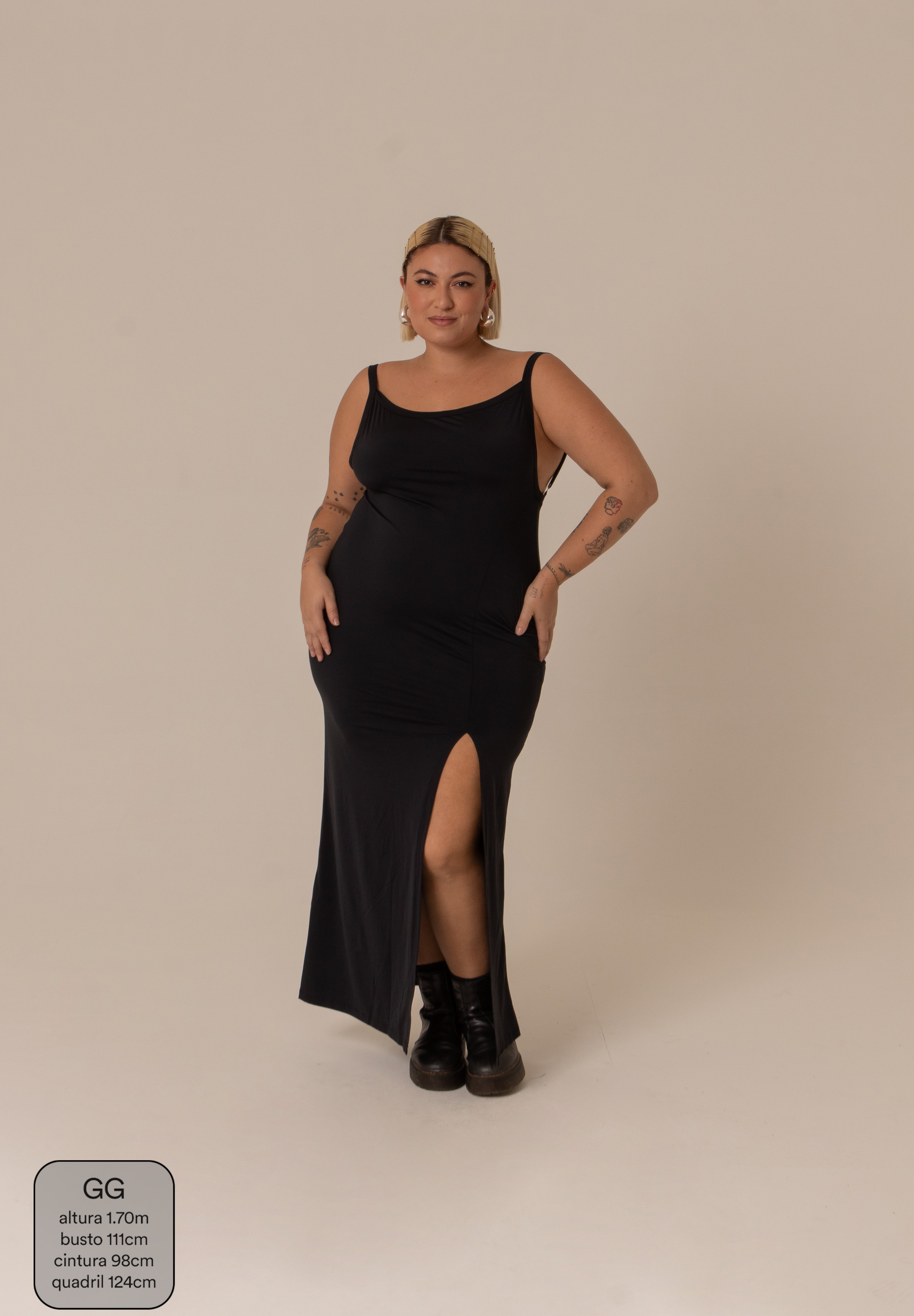 vestido kim | vestido com costas abertas e fenda