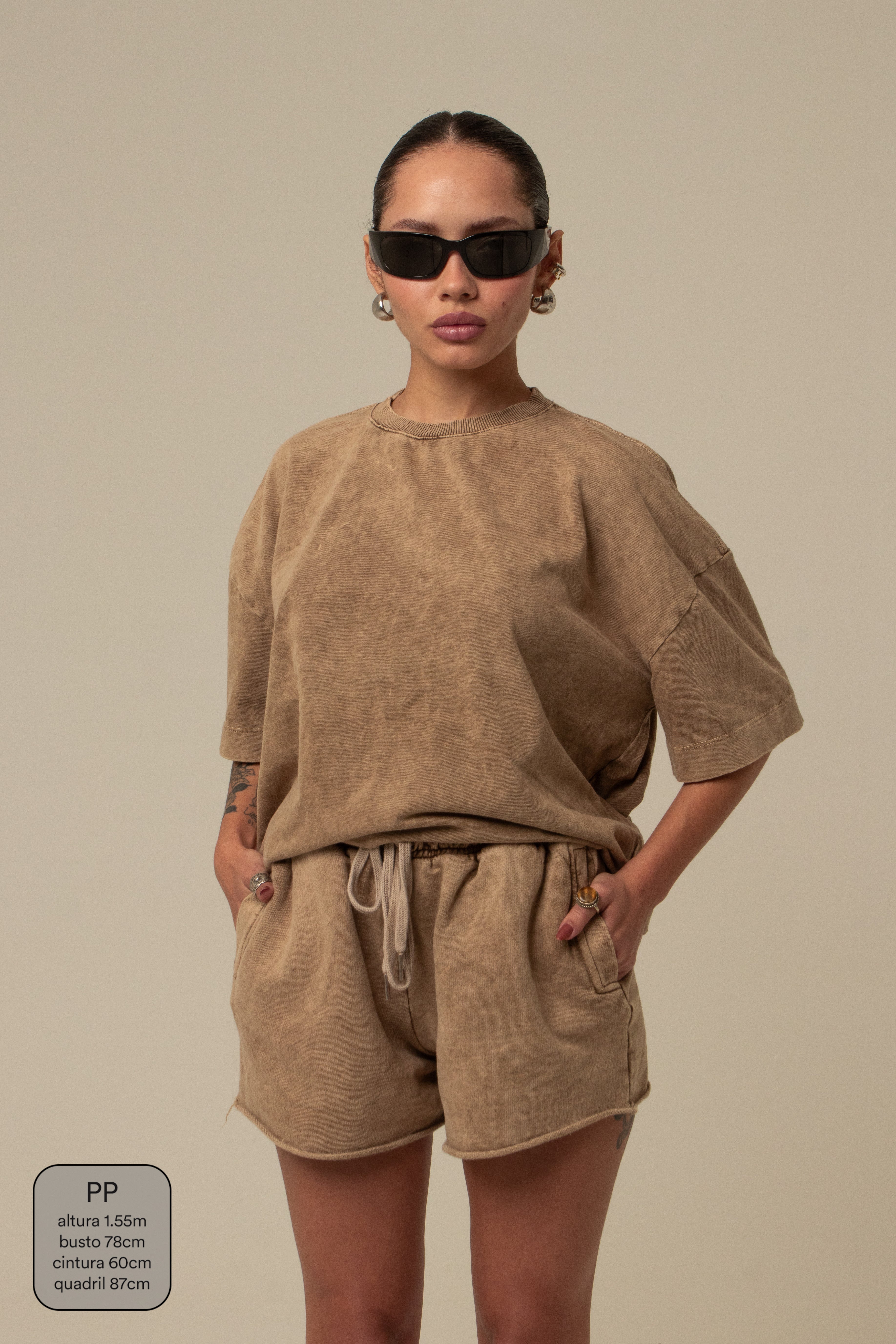 short moletom estonado off road