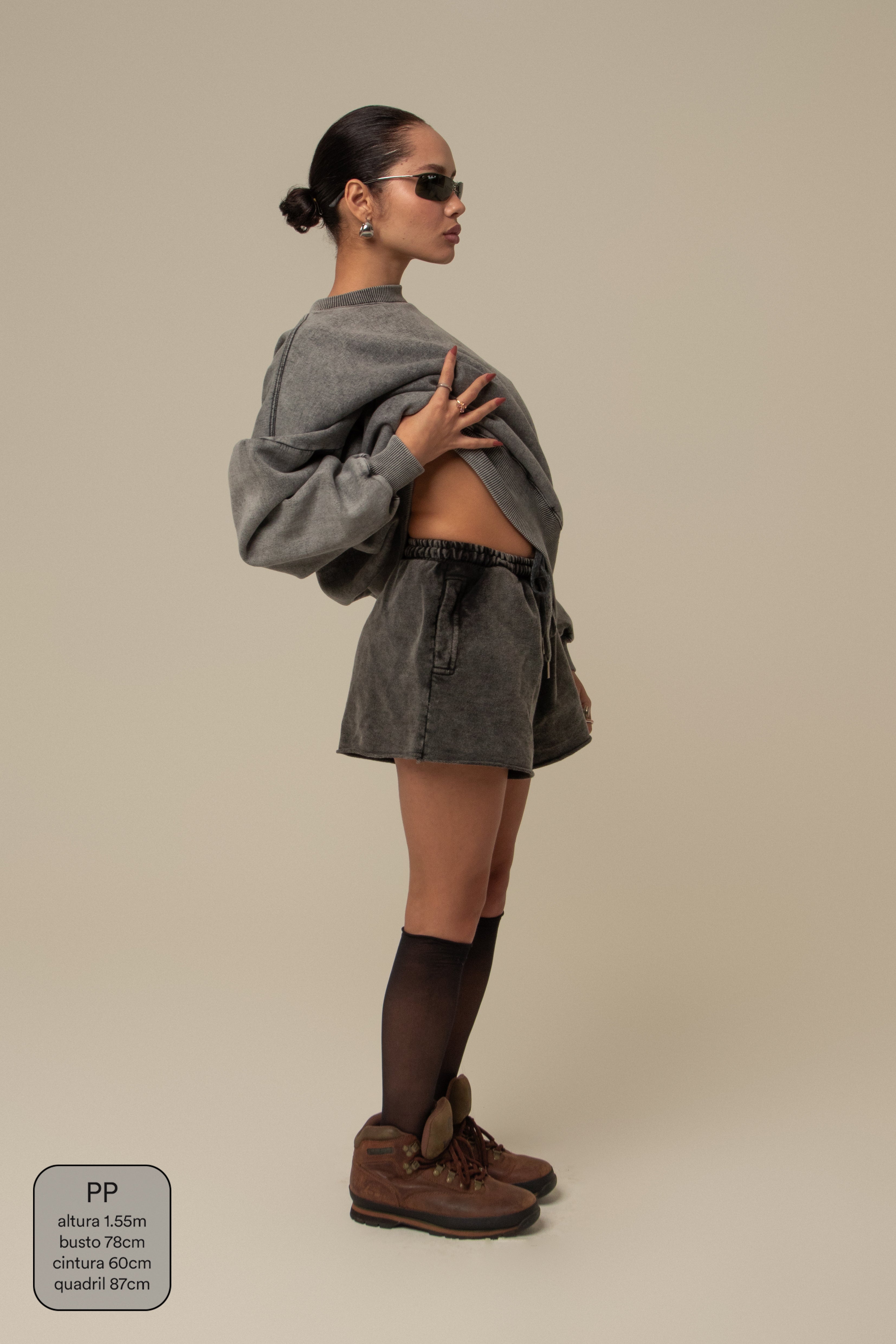 short moletom estonado off road